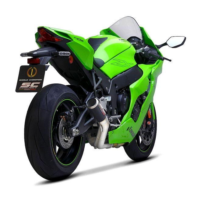 Silencieux SC Project CR-T "décata" Carbone Kawasaki Ninja ZX-10R (2021-2024) | Réf. K38A-DET36C