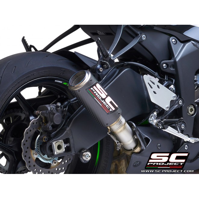 Silencieux SC Project CR-T Carbone Kawasaki Ninja ZX-6R (2019-2021) | Réf. K35A-T36C