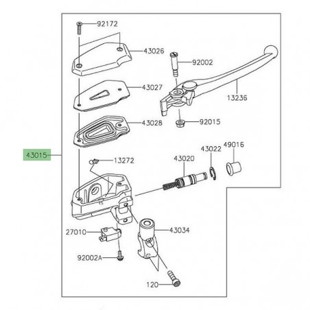 Maitre-cylindre de frein avant Kawasaki 430150703 | Moto Shop 35