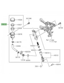 Maitre-cylindre de frein arrière Kawasaki 430150650 | Moto Shop 35