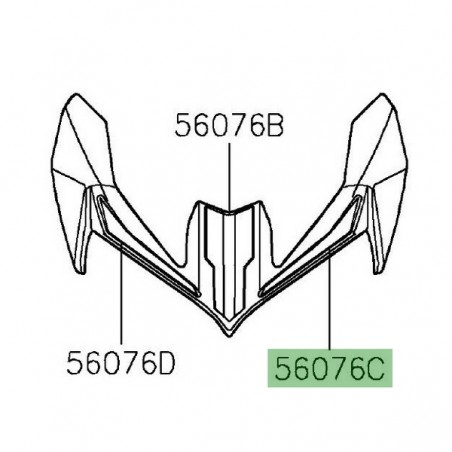 Autocollant latéral gauche casquette peinte tête de fourche Kawasaki Z900 (2022) | Moto Shop 35