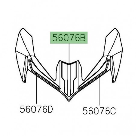 Autocollant central casquette peinte tête de fourche Kawasaki Z900 (2022) | Moto Shop 35