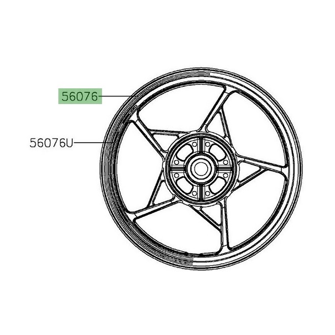 Liserè de jantes d'origine Kawasaki Z900 (2022-2024) | Moto Shop 35
