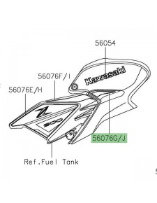 Autocollant décoratif arrière habillage de réservoir Kawasaki Z900 (2022) | Moto Shop 35