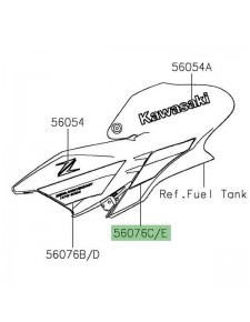 Autocollant décoratif arrière habillage de réservoir Kawasaki Z900 (2022) | Moto Shop 35