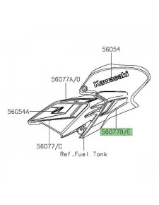 Autocollant décoratif arrière habillage de réservoir Kawasaki Z900 (2024) | Moto Shop 35