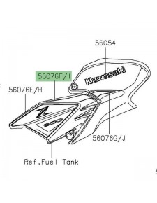 Autocollant décoratif supérieur habillage de réservoir Kawasaki Z900 (2022) | Moto Shop 35