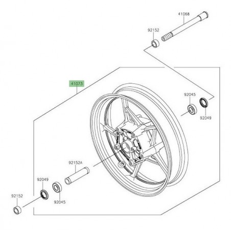 Jante avant Kawasaki Z650 (2020-2024) | Réf. 410730702QT - 41073070254S - 410730702153 - 41073070263D