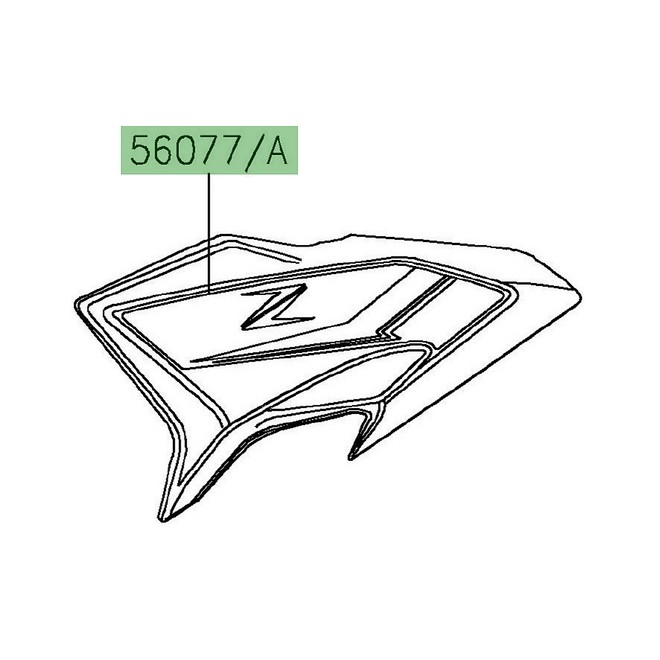 Autocollant décoratif écope de radiateur Kawasaki Z650 noir (660) (2024) | Réf. 560770878 - 560770879