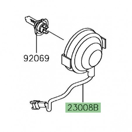 Prise ampoule optique avant Kawasaki 230080161 | Moto Shop 35