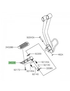 Repose-pieds arrière gauche Kawasaki Z650RS (2022-2024) | Réf. 340280314