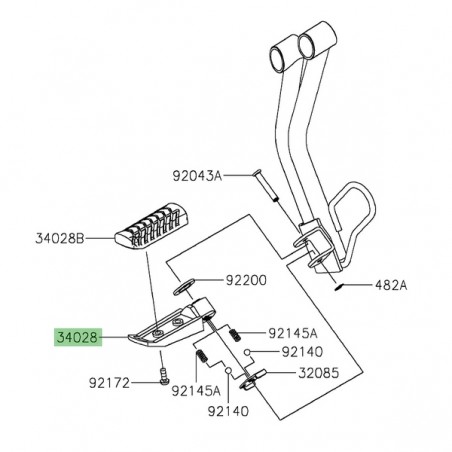 Repose-pieds arrière gauche Kawasaki Z650RS (2022-2024) | Réf. 340280314