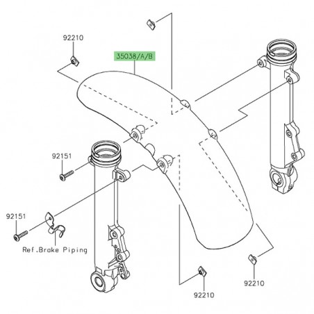 Garde-boue avant Kawasaki Z650RS (2022-2024) | Moto Shop 35