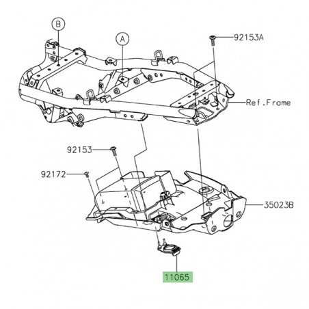 Bouchon de serrure passage de roue Kawasaki Z650RS (2022-2024) | Réf. 110651375