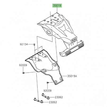 Support de plaque Kawasaki Z650RS (2022-2024) | Réf. 350190684
