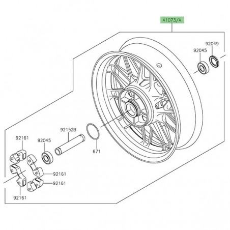 Jante arrière Kawasaki Z650RS (2022-2024) | Moto Shop 35