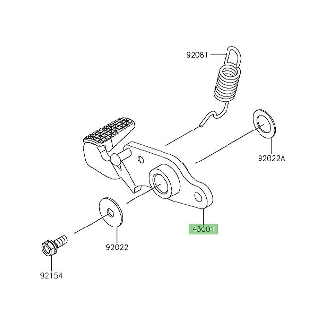 Pédale de frein arrière Kawasaki Z650RS (2022-2026) | Réf. 430010781