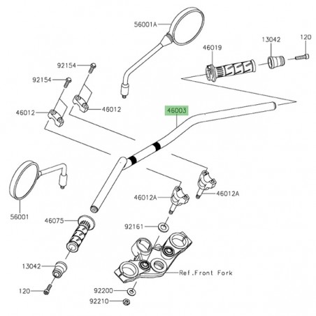 Guidon Kawasaki Z650RS (2022-2024) | Réf. 46003079818R