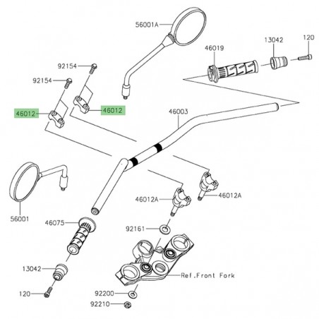 Pontet supérieur Kawasaki Z650RS (2022-2024) | Réf. 46012010118R
