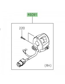 Commodo droit Kawasaki Z650RS (2022-2024) | Réf. 460910558