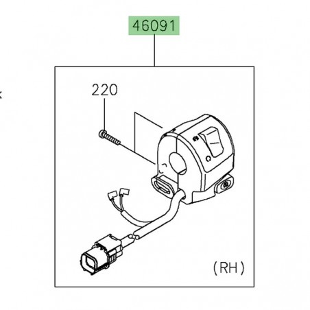 Commodo droit Kawasaki Z650RS (2022-2024) | Réf. 460910558