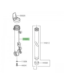 Fourreau de fourche gauche Kawasaki Z650RS (2022-2024) | Réf. 44005012632A