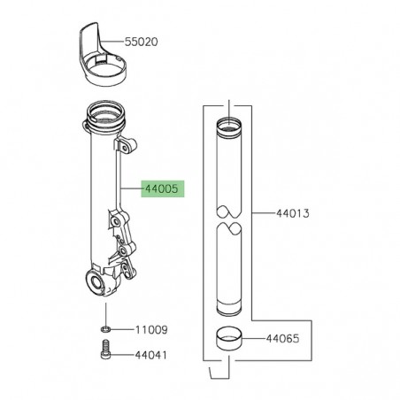 Fourreau de fourche gauche Kawasaki Z650RS (2022-2024) | Réf. 44005012632A