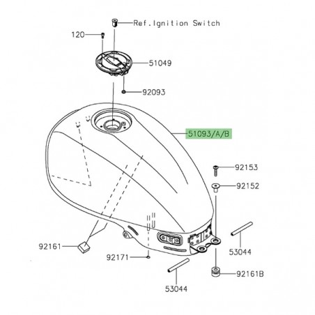 Réservoir d'essence Kawasaki Z650RS (2022-2024) | Moto Shop 35