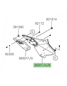 Habillage sous-selle peint gauche Kawasaki Z650RS (2022-2023) | Moto Shop 35