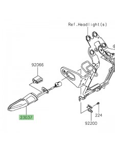 Clignotant avant gauche à Leds Kawasaki Z650RS (2022-2024) | Réf. 230370436