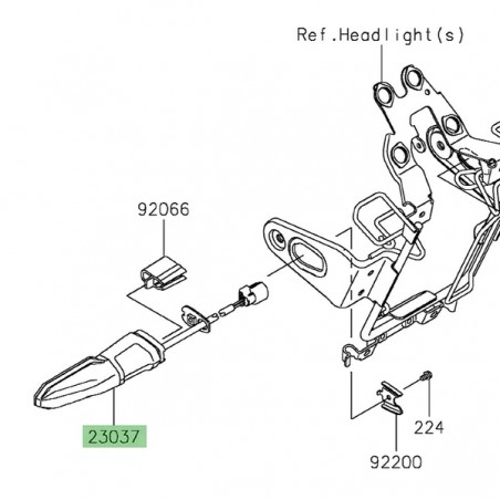 Clignotant avant gauche à Leds Kawasaki Z650RS (2022-2024) | Réf. 230370436