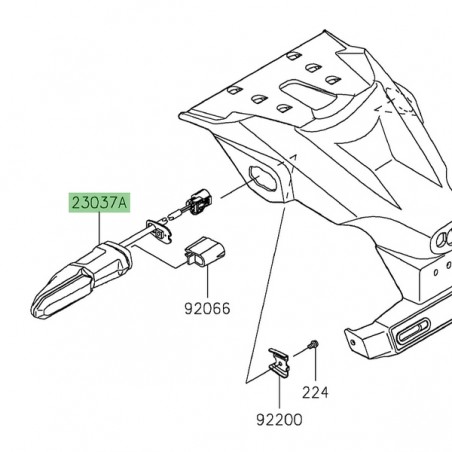 Clignotant arrière gauche à Leds Kawasaki Z650RS (2022-2024) | Réf. 230370437