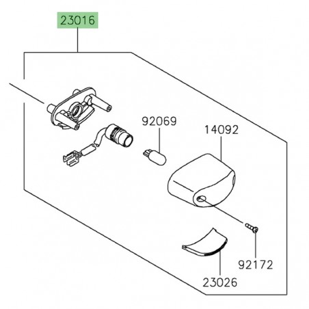 Éclairage de plaque Kawasaki Z650RS (2022-2024) | Réf. 230160610