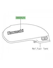 Autocollants "Kawasaki" 3D réservoir d'essence Kawasaki Z650RS (2022) (2024) | Réf. 560542888 - 560542889