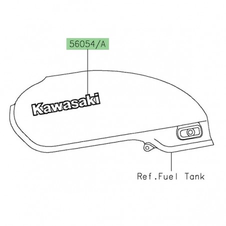 Autocollants "Kawasaki" 3D réservoir d'essence Kawasaki Z650RS (2022) (2024) | Réf. 560542888 - 560542889