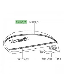 Autocollants "Kawasaki" 3D réservoir d'essence Kawasaki Z650RS (2022-2024) | Réf. 560542888 - 560542889