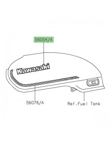 Autocollants "Kawasaki" 3D réservoir d'essence Kawasaki Z650RS (2022-2023) | Réf. 560542888 - 560542889