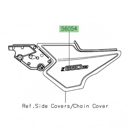 Autocollant "Z650RS" habillage sous selle Kawasaki Z650RS (2022-2024) | Réf. 560542896
