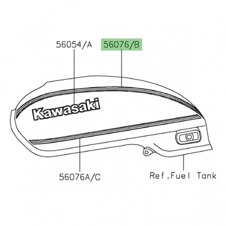 Liserè supérieur de réservoir Kawasaki Z650RS (2022-2024) | Moto Shop 35