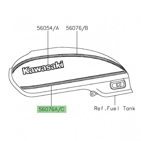 Liserè inférieur de réservoir Kawasaki Z650RS (2022-2024) | Moto Shop 35