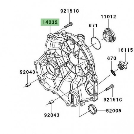 Carter d'embrayage Kawasaki 140320115 | Moto Shop 35