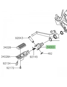 Support repose-pieds gauche Kawasaki Versys 650 (2015-2024) | Réf. 340030145