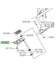 Repose-pieds arrière gauche Kawasaki Versys 650 (2022-2024) | Réf. 340280377