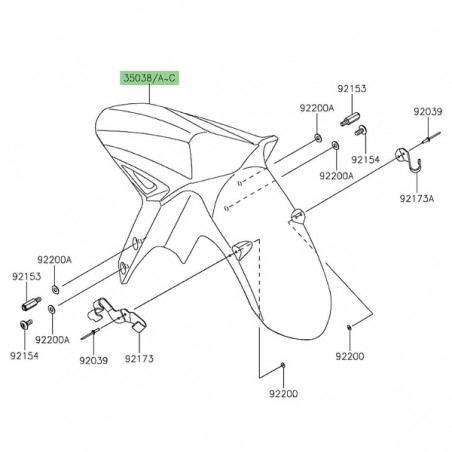 Garde-boue avant Kawasaki Versys 650 (2022-2024) | Moto Shop 35