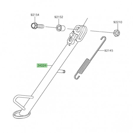Béquille latérale Kawasaki 340240126 | Moto Shop 35