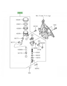 Maitre cylindre de frein arrière d'origine Kawasaki 430150602 | Moto Shop 35