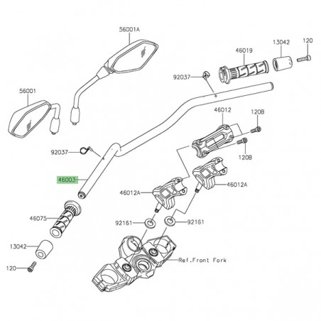 Guidon d'origine Kawasaki Versys 650 (2022-2024) | Réf. 46003081118R