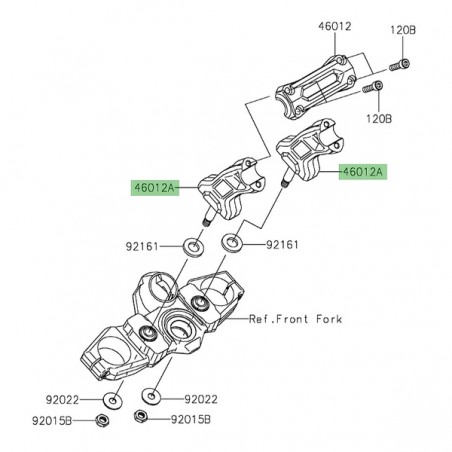 Pontet de guidon Kawasaki Versys 650 (2022-2024) | Réf. 46012042318R