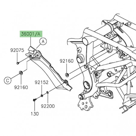Habillage sous selle gauche Kawasaki Versys 650 (2022-2024) | Réf. 360010721739
