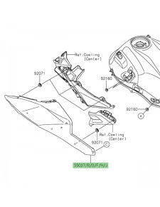 Flanc de réservoir gauche Kawasaki Versys 650 (2022-2024) | Moto Shop 35